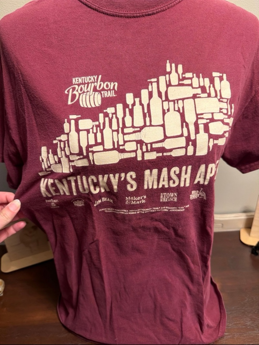 Kentucky Bourbon Trail 'Kentucky's Mash Appeal' Maroon Tee - Picture 2 of 7